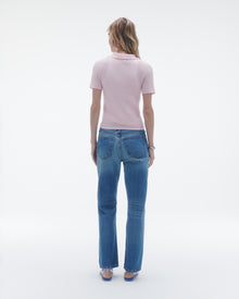 Womens | Shrunken Polo in Cashmere | Powder Pink