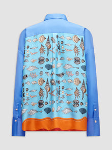 Sirene Scarf Back Shirt | Blue/Orange