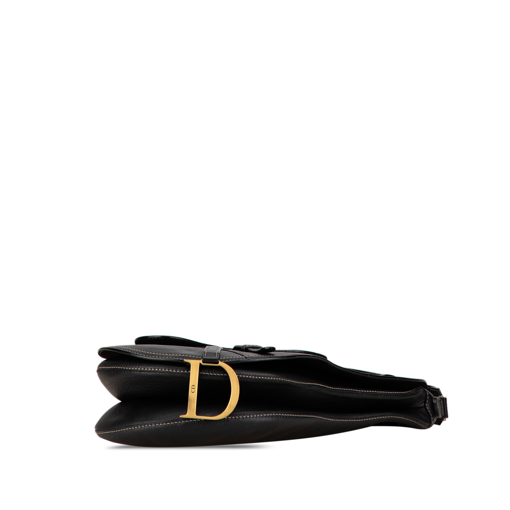 Dior | Pre-Owned Leather Baudrier Saddle Bag | Black