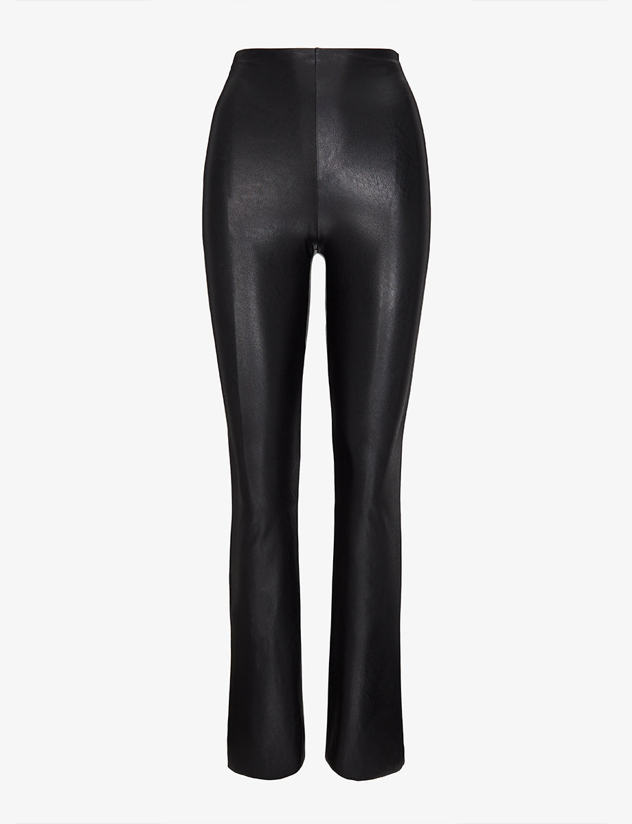 Faux Leather Flared Legging::Black::Main