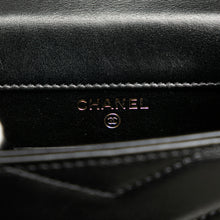 Chanel | Pre-Owned Calfskin CC Chevron Medal Envelope Vertical Clutch With Chain | Black