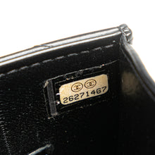 Chanel | Pre-Owned Calfskin CC Chevron Medal Envelope Vertical Clutch With Chain | Black