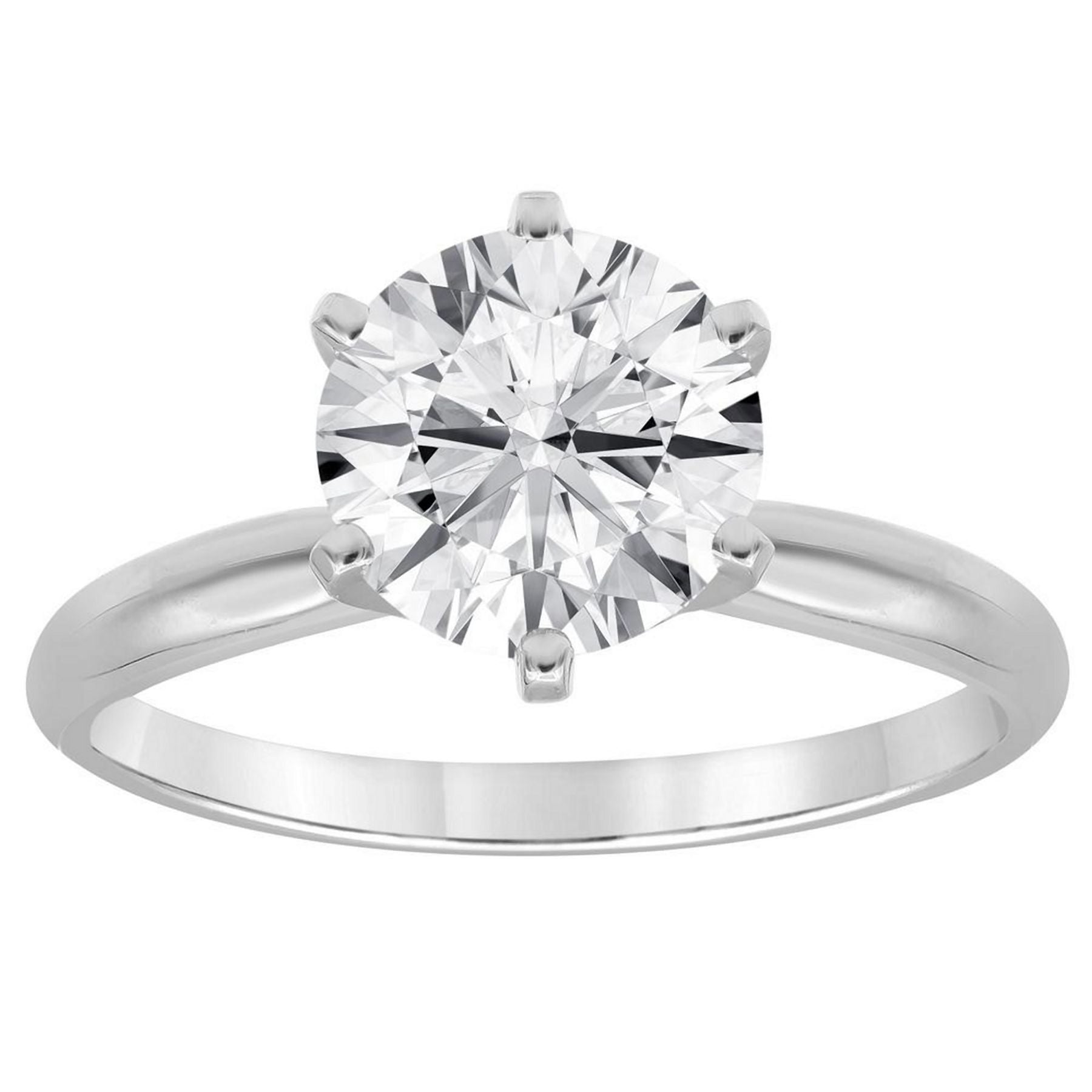 1.00 CT Round Natural Diamond | Solitaire Ring | 14K White Gold | H-I Color | I1 Clarity