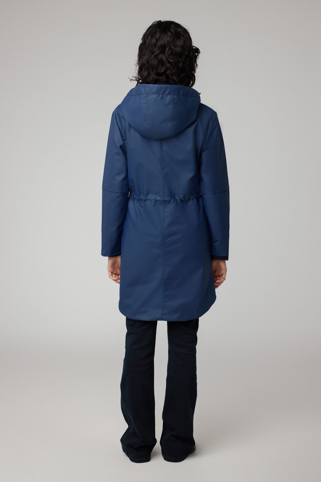Sophie Relaxed A-Line Raincoat With Hood | Lapis