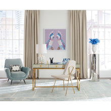 alphaville pedestal delphine desk maxime dining chair home office - styled view