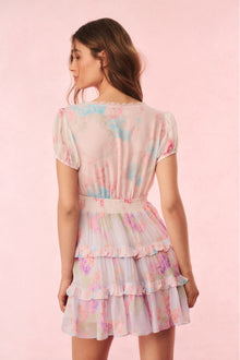 Spirea Floral Chiffon Mini Dress | Sunset Shore