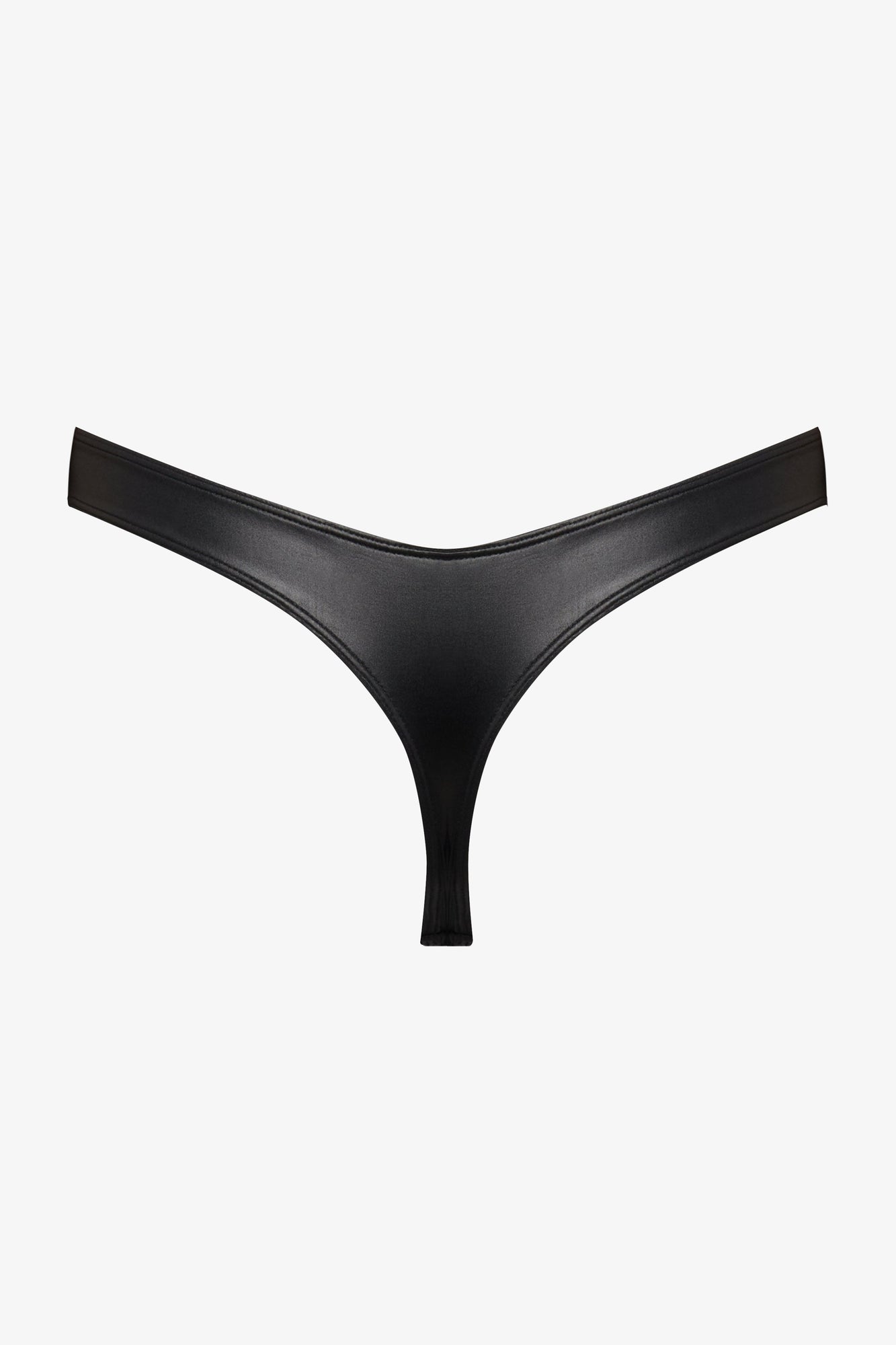 Thong Bikini Bottom - Splash | Black
