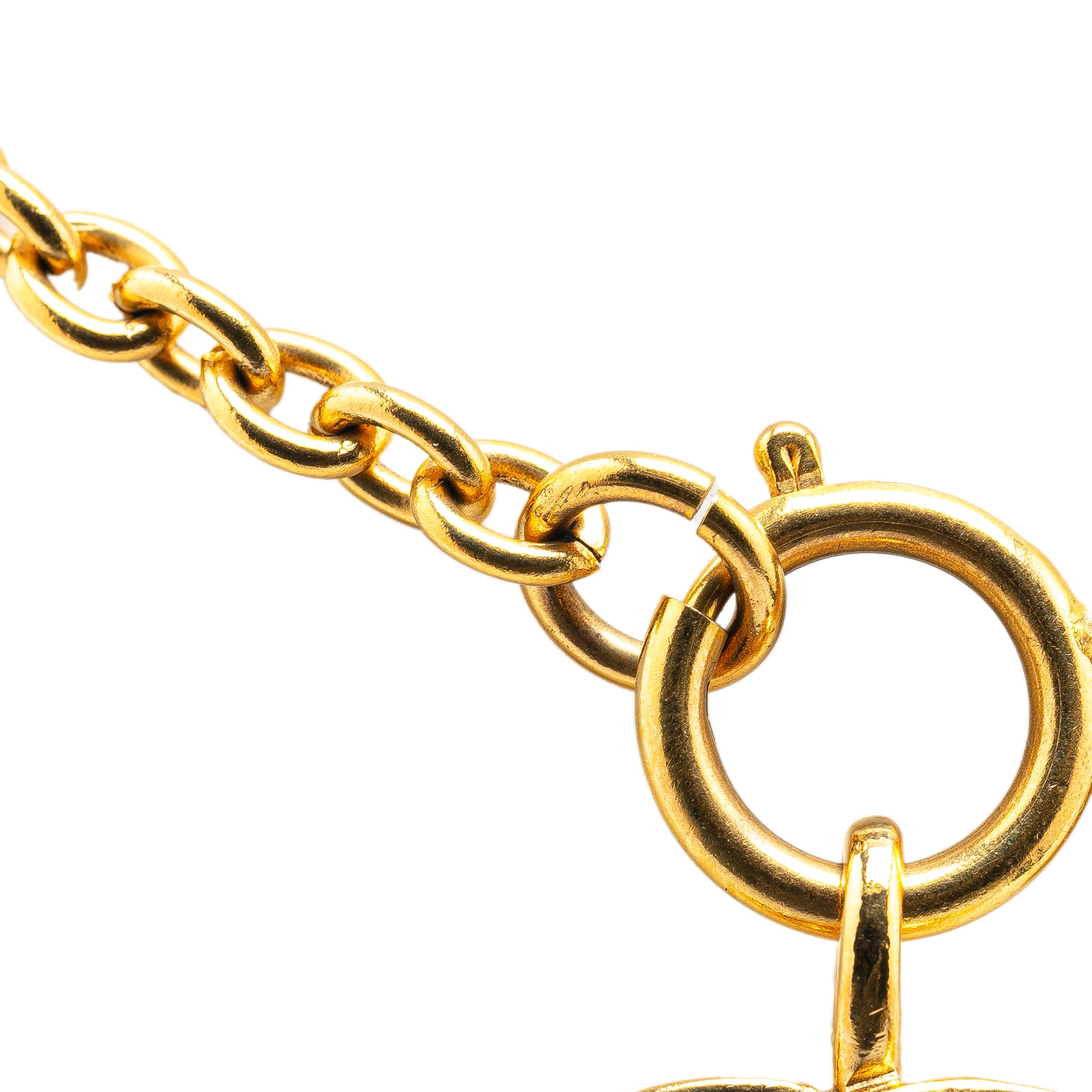 Chanel | Pre-Owned Gold Plated CC Quilted Pendant Necklace | Gold