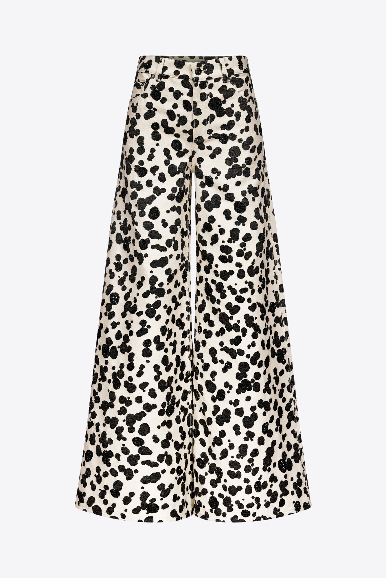 Dalmatian Denim Wide Leg Jean | Black/Off White