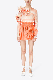 Ruffle Flower Long Sleeve Top | Whipped White/Sweet Salmon