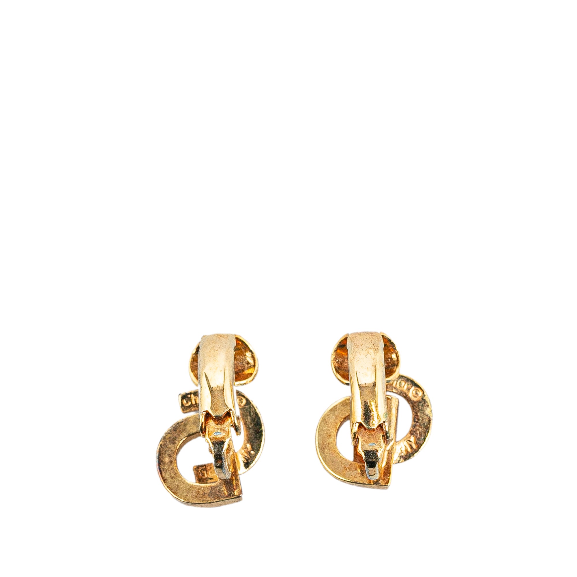 Dior | Pre-Owned Gold Plated CD Clip On Earrings | Gold