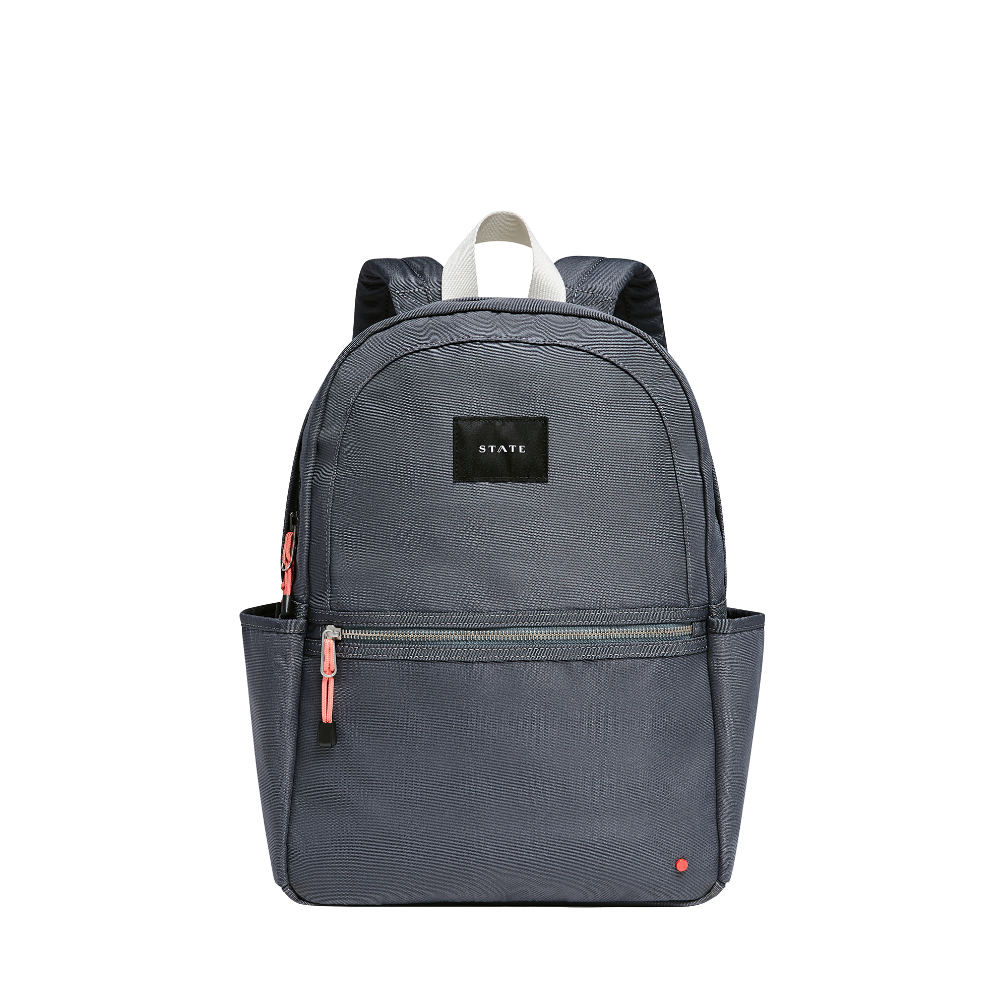 State bags kane double pocket backpack polyester canvas dark grey front view click to zoom