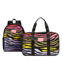 STATE Bags Rockaway Duffle Tech Knit Zebra Front View Click to Zoom