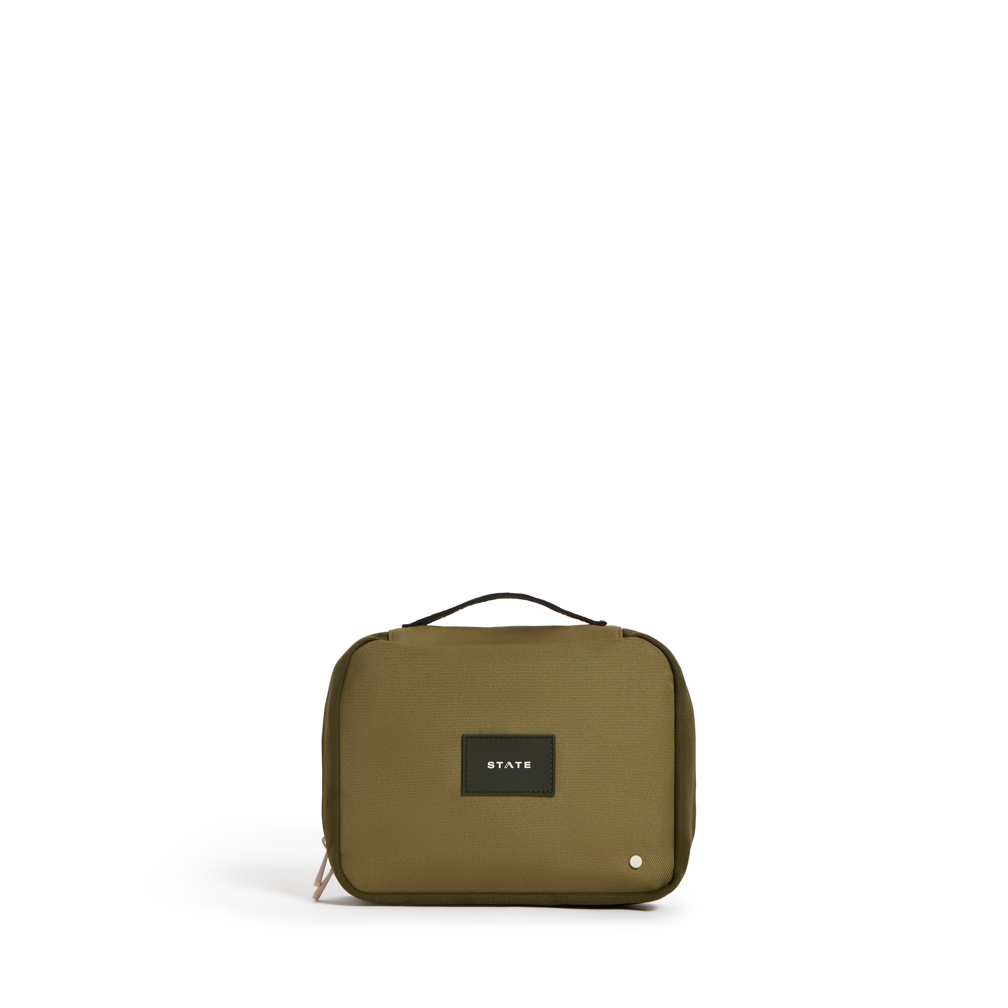 STATE Bags Bensen Toiletry Kit Coated Polycanvas Olive Front View Click to Zoom