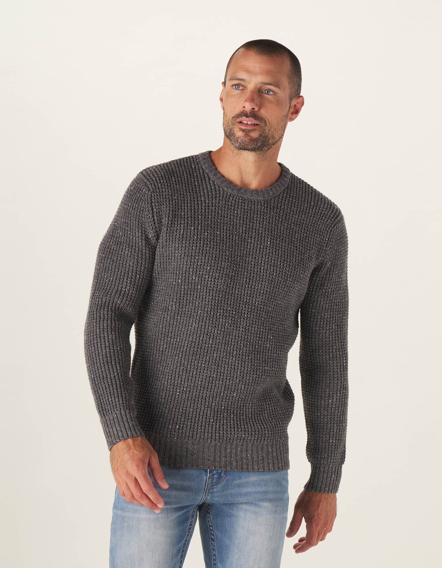 Men | Seawool Nep Crew | Grey