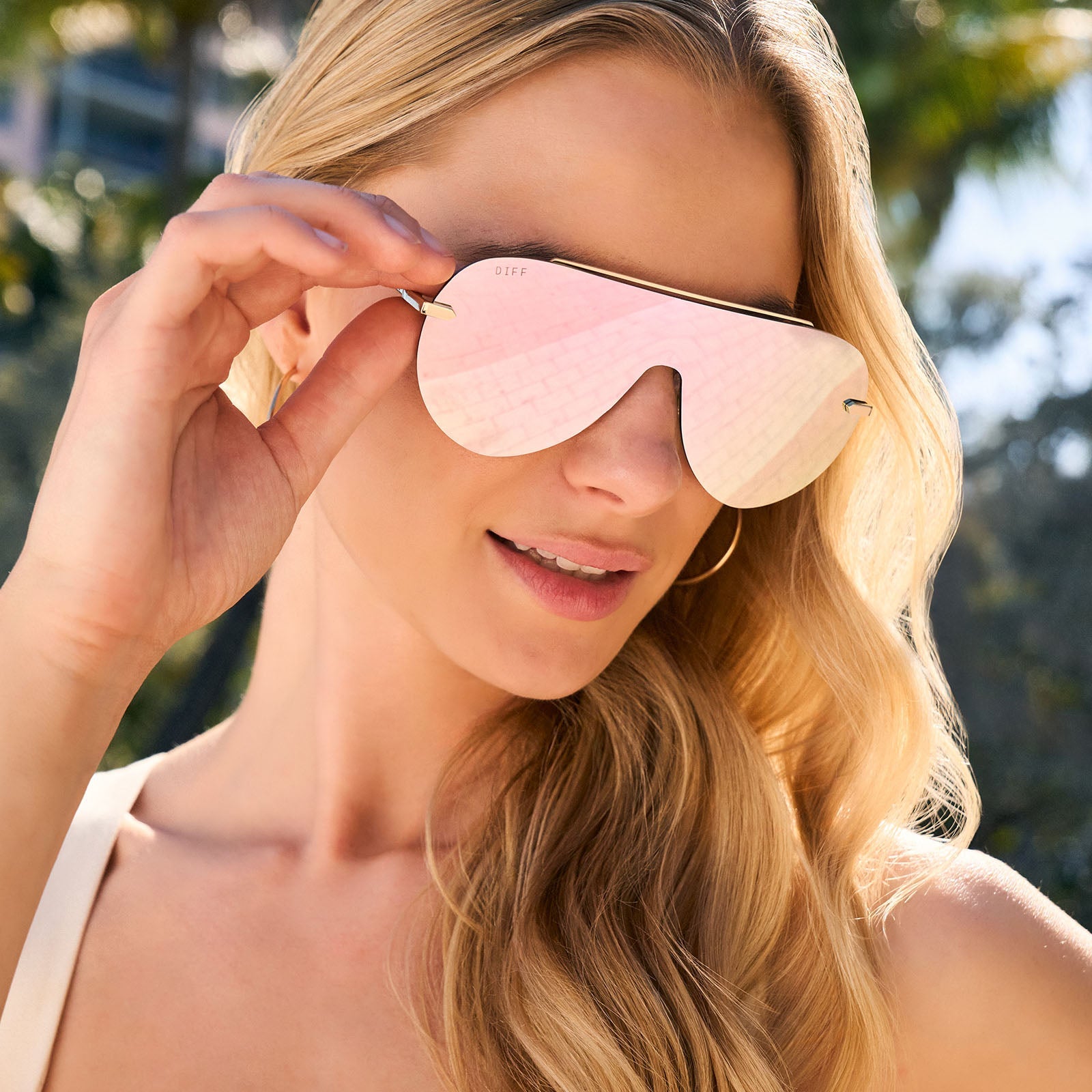 Unisex | Imani Sunglasses | Gold | Cherry Blossom Lenses