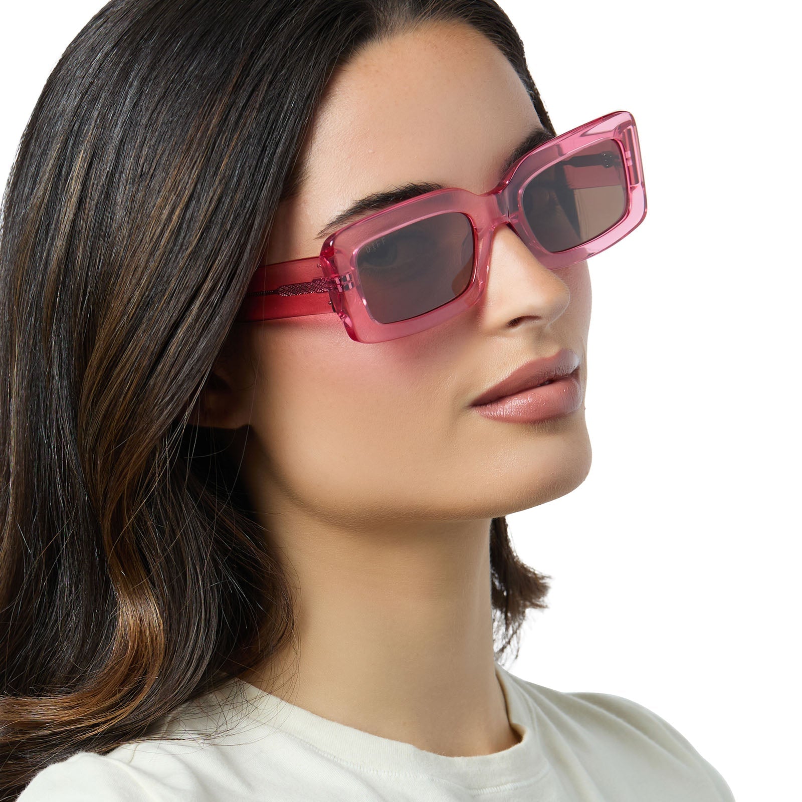 Womens | Indy Sunglasses | Candy Pink Crystal | Brown Lenses