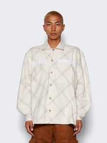 Men | SAINTWOODS | Unlined Flanel Shirt | Bone