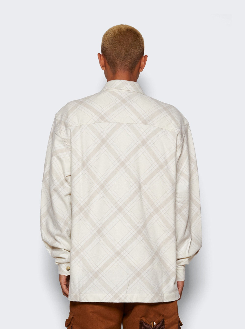 Men | SAINTWOODS | Unlined Flanel Shirt | Bone