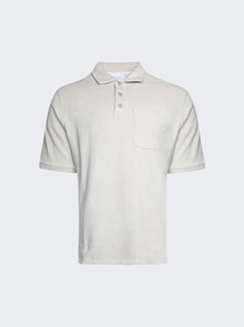 Men | SAINTWOODS | Terry Cotton Polo | Light Grey