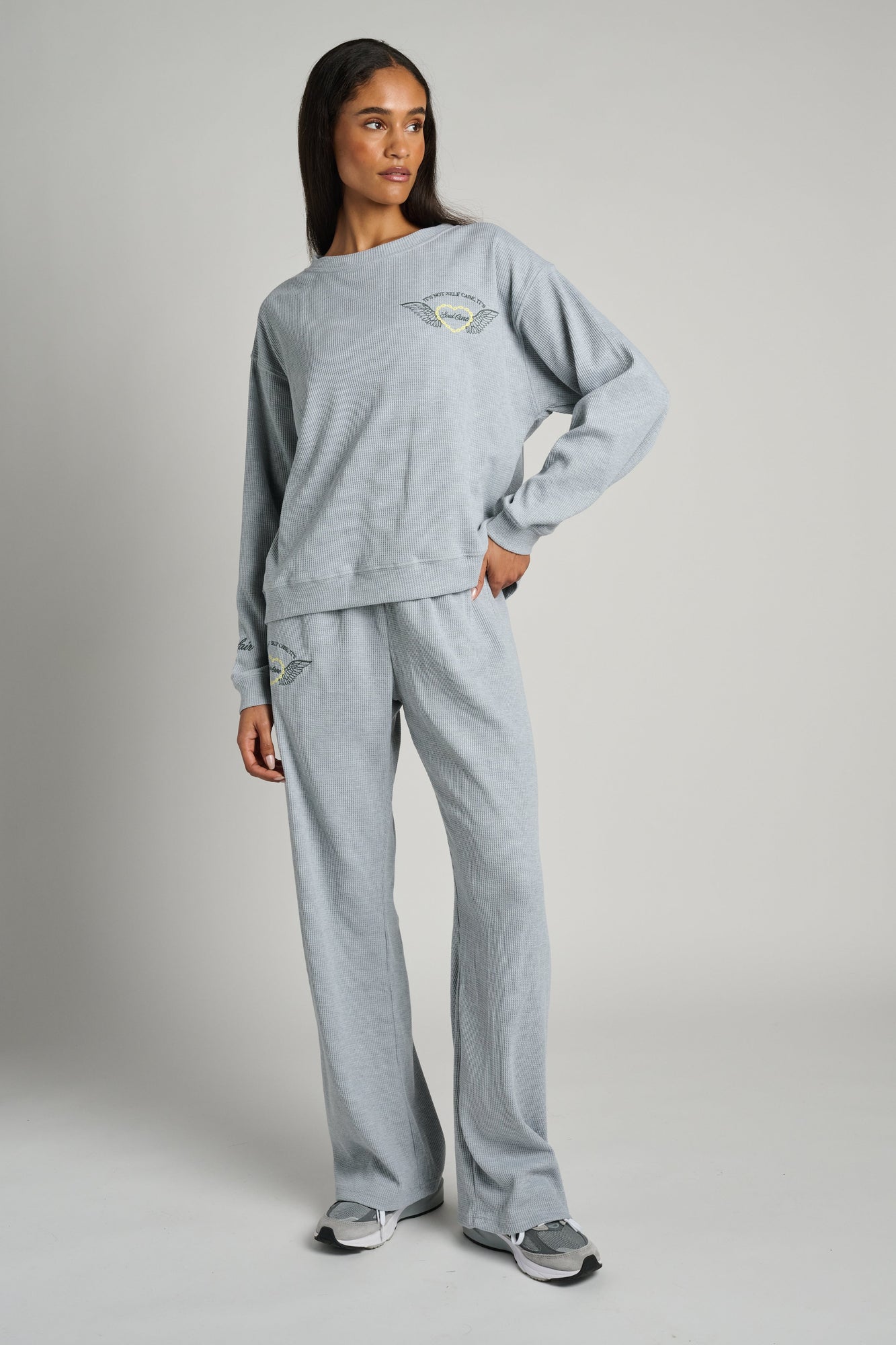 The Mayfair Group | Soul Care Waffle Crewneck | Grey