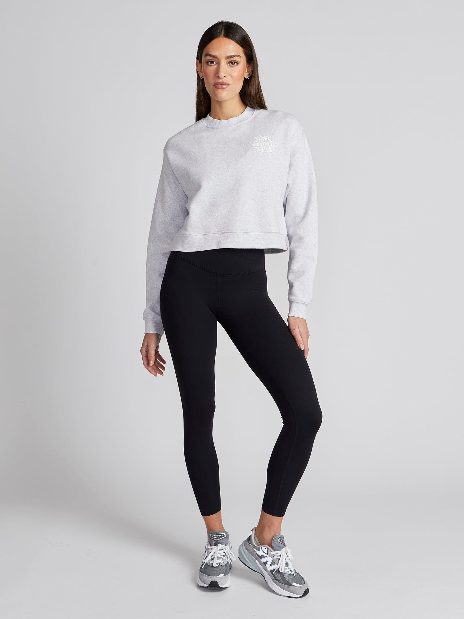 Soul by SoulCycle | Perry Crop Crew | Light Heather Grey