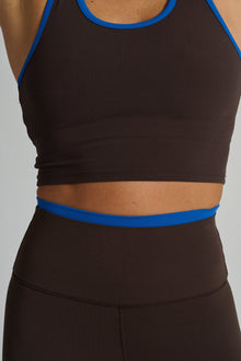 Splits59 | Dual High Waist Airweight 7/8 | Dark Chocolate/Classic Blue