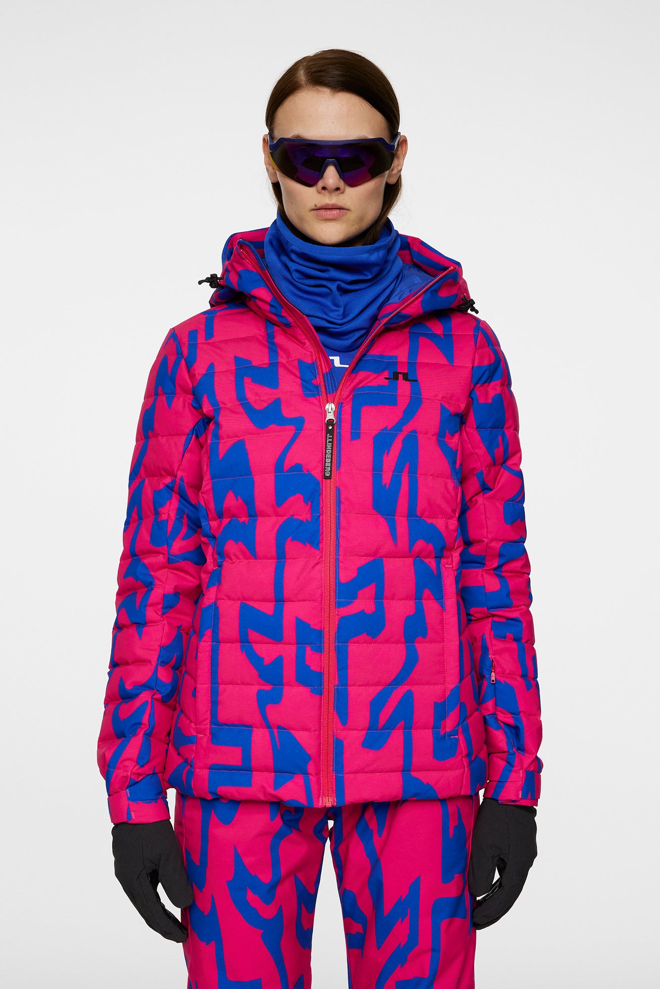 Women | W Thermic Down Jacket Printed | Glitch Bridge Pink