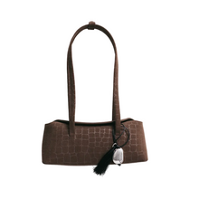Mini Chrystie Bag | Chocolate Suede Croc