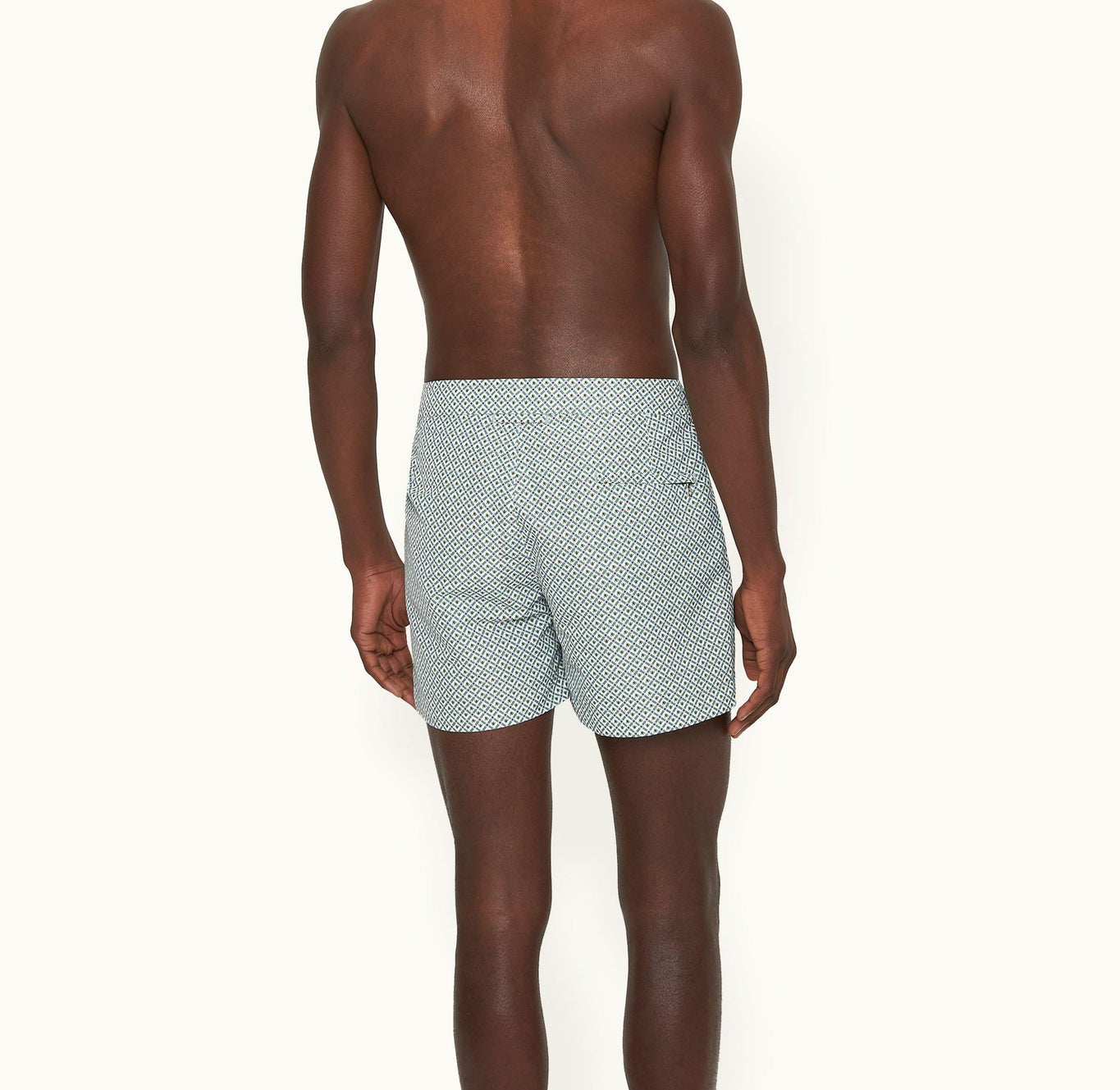 Setter Geo Print Shorter-Length Swim Shorts Woven | Kiwi Rush/White Sand