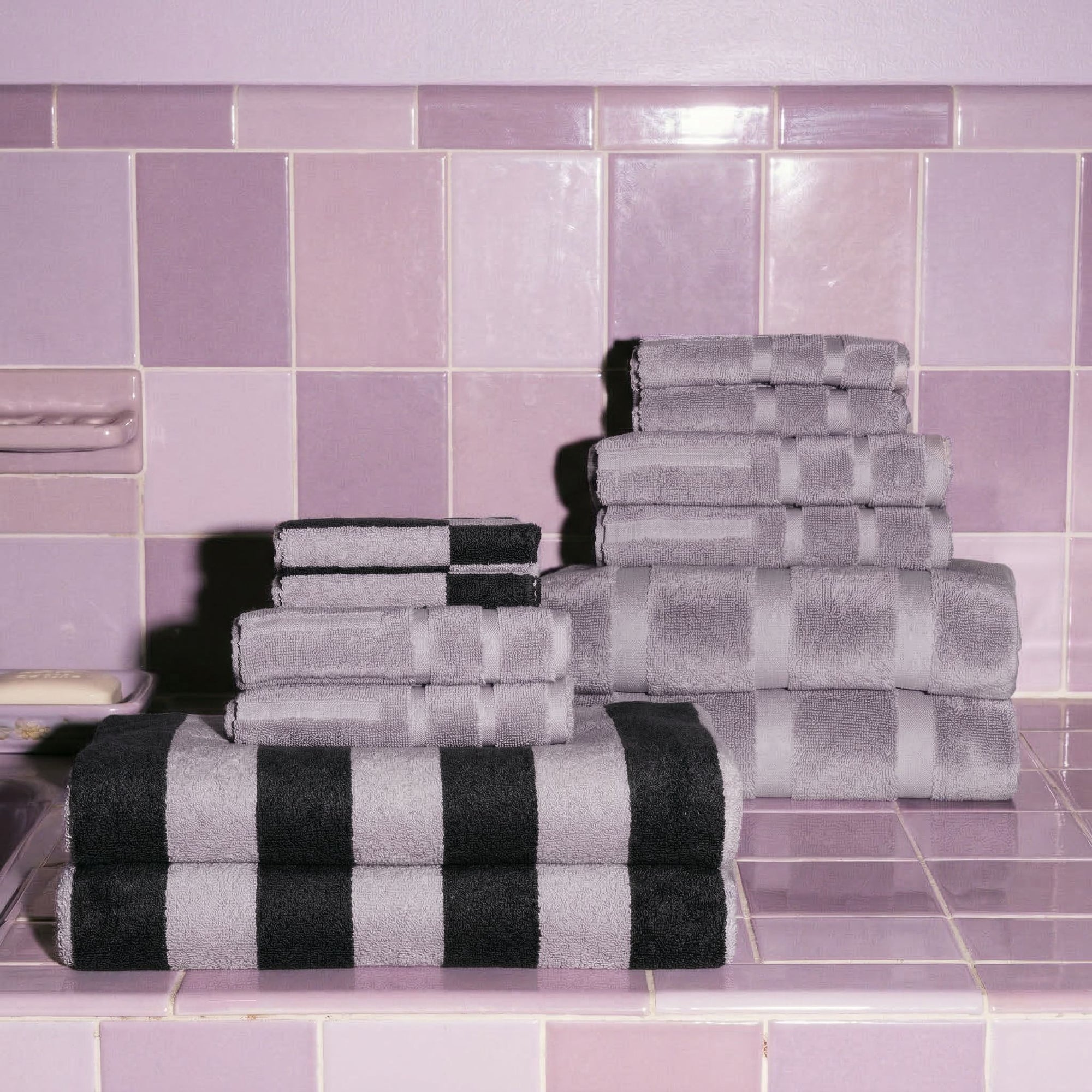 Shadmoor Australian Cotton Towels | Lilac/Charcoal