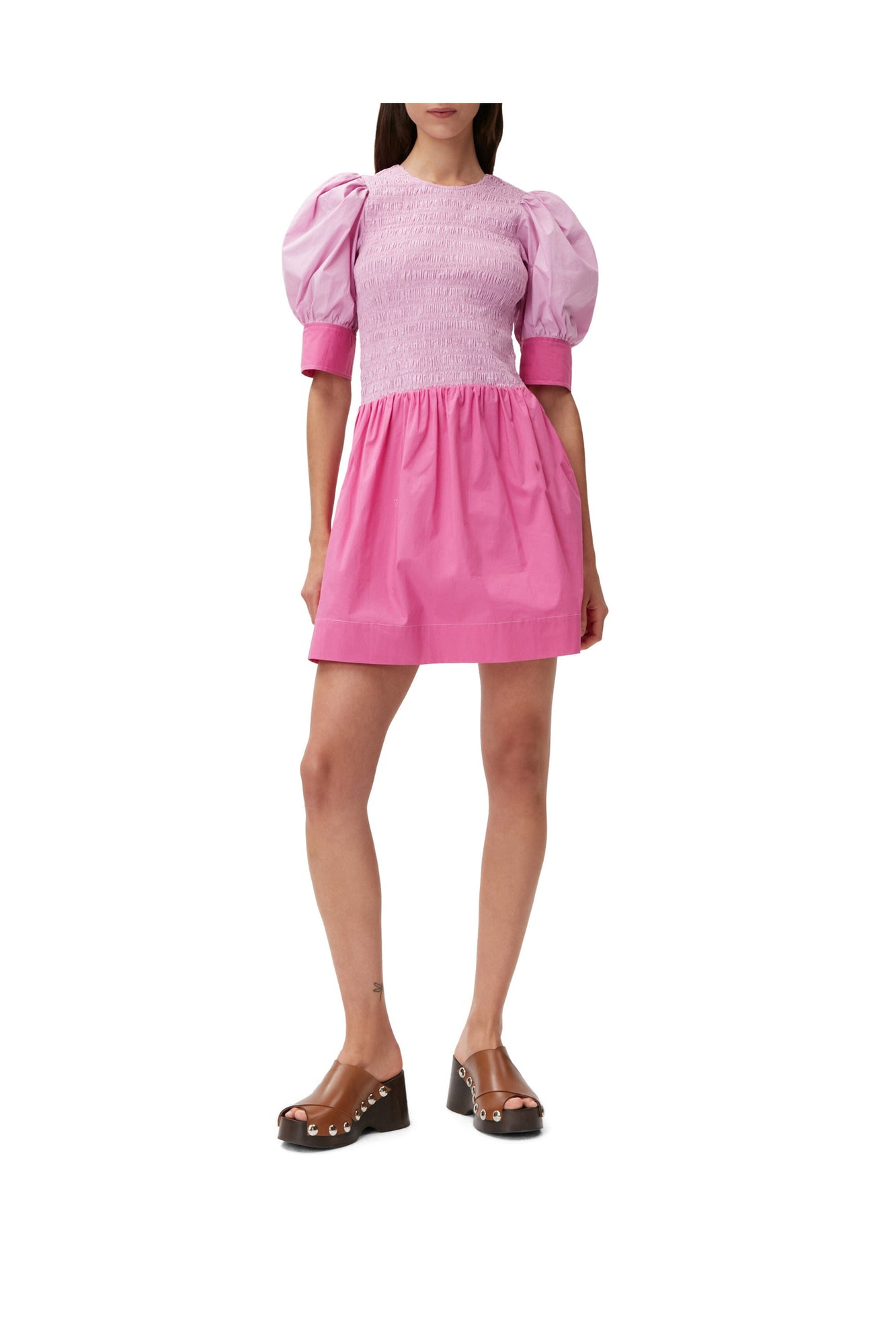 Shirred Mini Dress | Phlox Pink