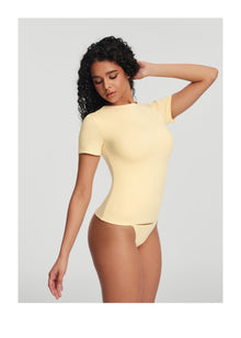 Short Sleeve Crew Neck Top | Lemon Meringue