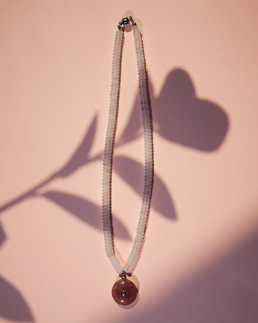 The Cote d'Azur Pendant Necklace | Rose Quartz/Cubic Zirconia | Silver