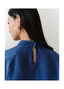 Silk Long-Sleeve Shirt | Navy