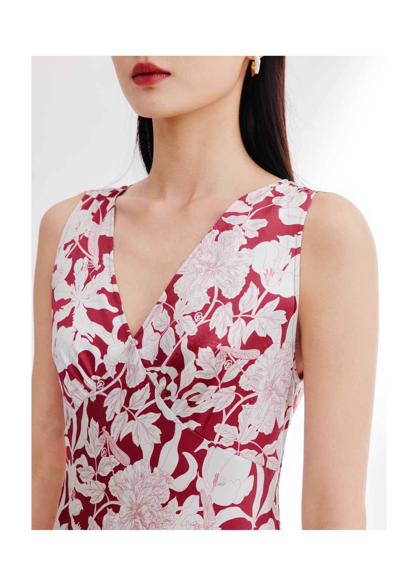 Silk Printed Dress | Red