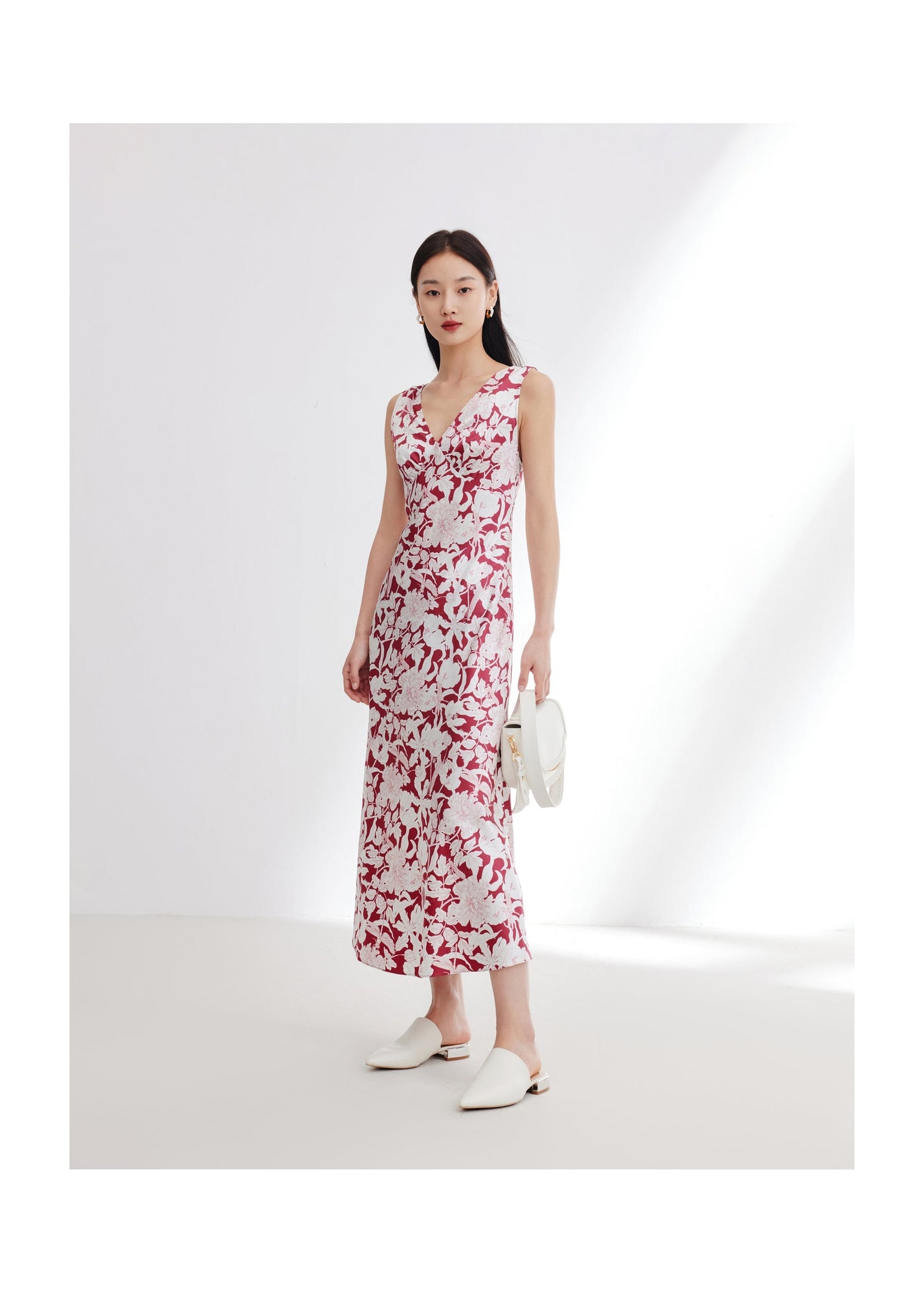 Silk Printed Dress | Red