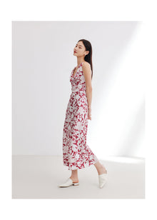 Silk Printed Dress | Red
