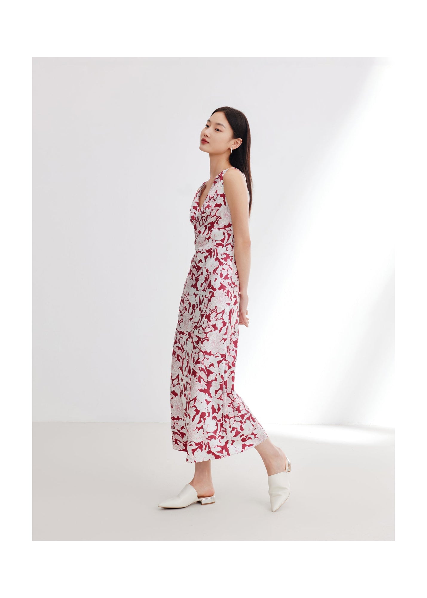 Silk Printed Dress | Red