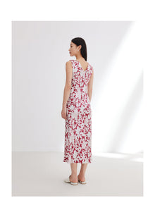 Silk Printed Dress | Red