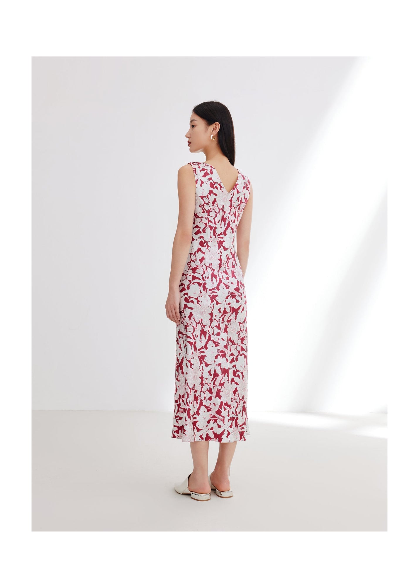 Silk Printed Dress | Red