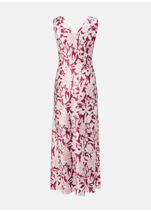 Silk Printed Dress | Red