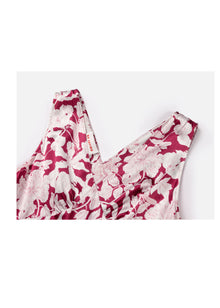 Silk Printed Dress | Red