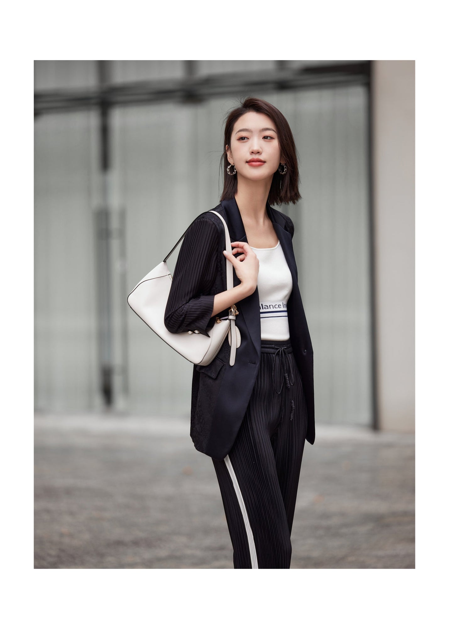 Silk Semi-Sheer Blazer | Black