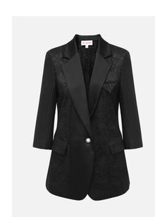 Silk Semi-Sheer Blazer | Black