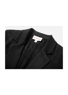 Silk Semi-Sheer Blazer | Black