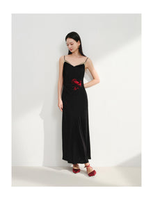 Silk Velvet Dress | Black