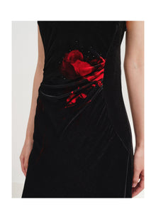 Silk Velvet Dress | Black