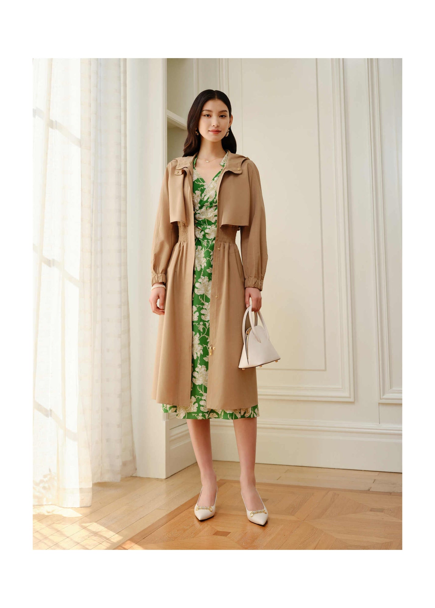 Silk Wool Dress | Khaki