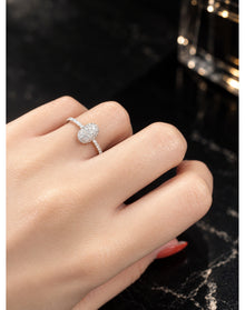 Silver Pave Diamond Stack Ring | Sterling Silver
